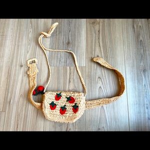 Zara Rattan Strawberry Crossbody Bag